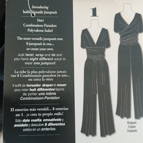 Isabel Versatile black jumpsuit sz Med NWT - Picture 2 of 8